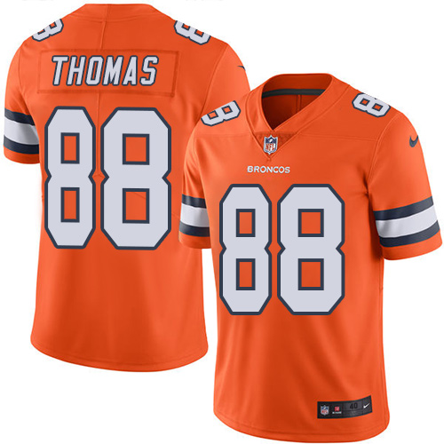 Men's Elite Demaryius Thomas Nike Jersey Orange - #88 Rush NFL Denver Broncos